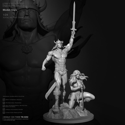 Conan the Barbarian 1/24 Unpainted Unassembled Resin Figure Model Kits 75MM - Picture 3 of 5