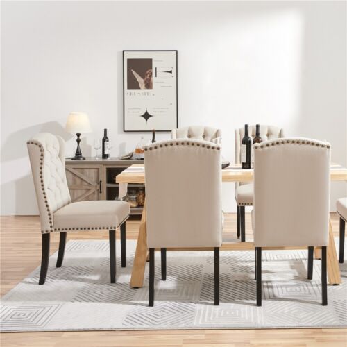 Dining Chairs Upholstered Kitchen Chairs with Nailhead Trims Home Kitchen - Picture 3 of 16