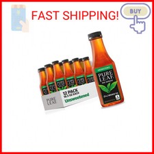 Pure Leaf Iced Tea, Unsweetened Black Tea, 18.5 Oz Bottles 12 Pack