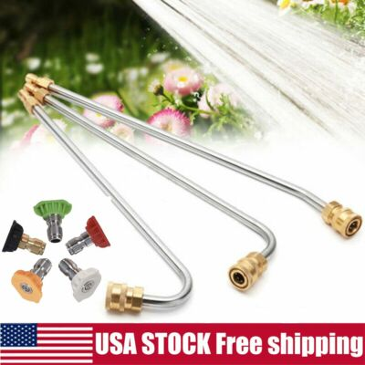 #ad US High Pressure Metal Elbow Washer Gutter Cleaner Lance Wand 1 4quot; Quick Connect $10.79