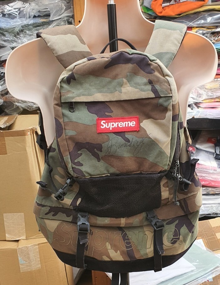 t*7様 Supreme Contour BackPack 15fw FW15 Supreme contour woodland camo backpack Cordura Fabric