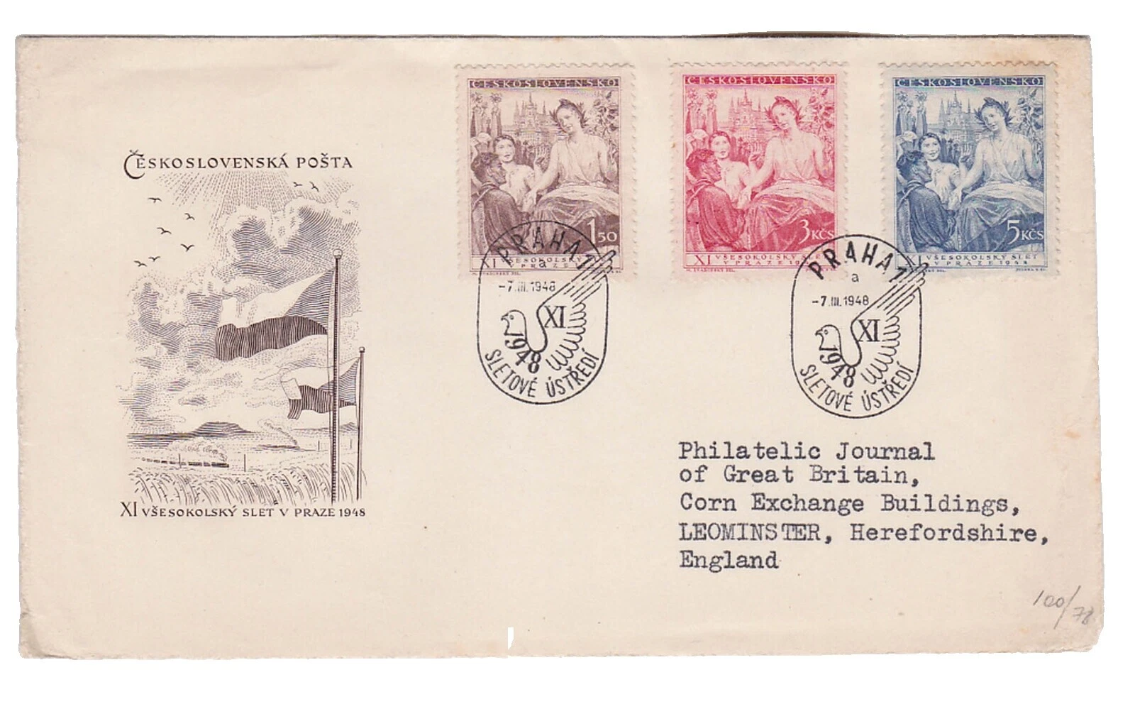 Usado checo y Checoslovaquia sellos sobre de Primer Día