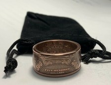 Coin Ring - 500 Dollar Federal Reserve Note Copper Ring - Good Luck Ring