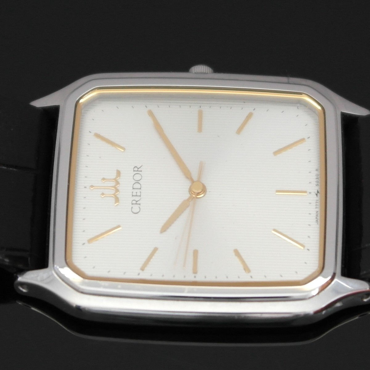 Seiko Credor 7771-5030 Square Silver Men