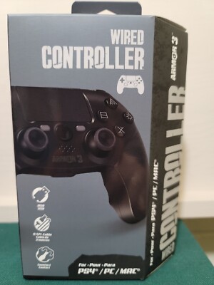 FAST FREE SHIP, Brand New Black Armor3 Wired Controller for Sony PS4 / PC / Mac