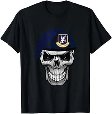 NEW LIMITED Air Force Security Forces Defender Skull Beret T-Shirt