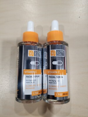 Global Beauty Care X2 Vitamin C Facial Serum 1.7 OZ Anti-Aging Skin Repair Serum