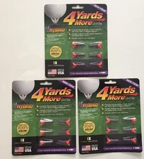 (3) 4 Four Yards More 1" HYBRID Golf Tees 6 pack PURPLE 18 TEES Total
