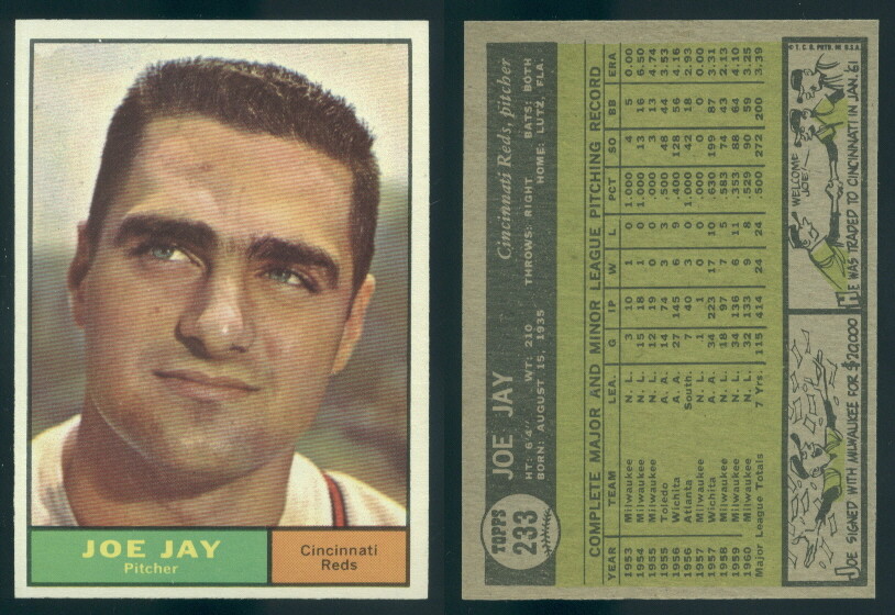 46694) 1961 Topps 233 Joe Jay Reds-NM | eBay