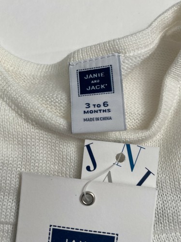 NWT JANIE AND JACK Navy & White Stripe Set Outfit Size 3-6 Months Baby Girl - Picture 4 of 8