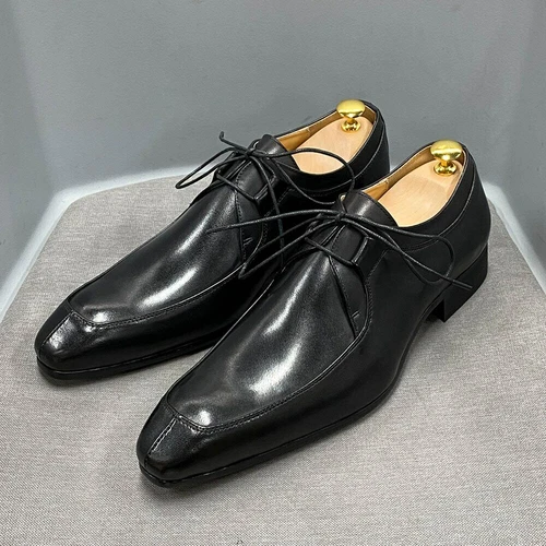 Herren Anzugschuhe Echtleder Herren Business Schuhe Büro Schnürschuhe Oxford - Bild 13 von 19