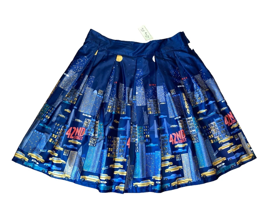 Saia Swing Lindy Bop Nova York / Manhattan 42Nd St. Temática Azul Escuro Tamanho 18 - Imagem 3 de 4