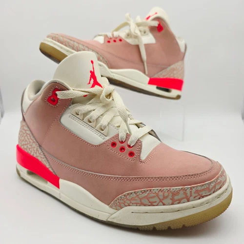 Air Jordan 3 Women Size 10 Retro Rust Pink White Brown Suede (Ck9246-600)