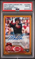 2023 TOPPS CHROME UPDATE  MATT MCLAIN GOLD REFRACTOR AUTO RC /50 PSA 10!