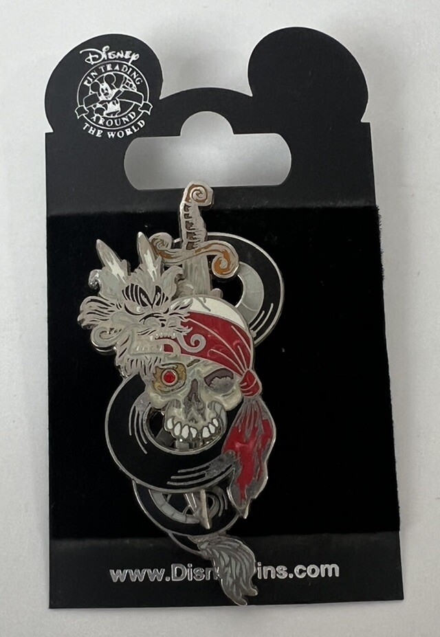 Disney Pin Pirates Of The Caribbean, Moving Sword And Skull RARE