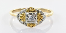 Vintage Diamond Engagement Ring in 14k Yellow Gold .10 Carats Size 8