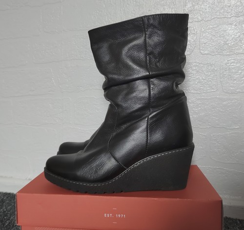slip on wedge boots