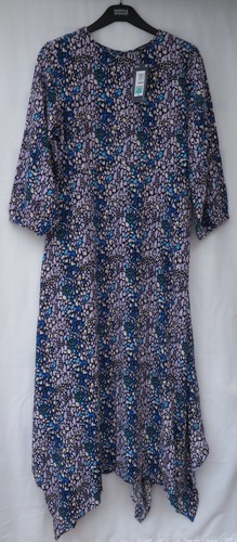 SEÑORA MARKS & SPENCER AZUL MARINO Y VESTIDO MULTICOLOR CON DOBLADILLO PAÑUELO TALLA 14 - Imagen 2 de 7