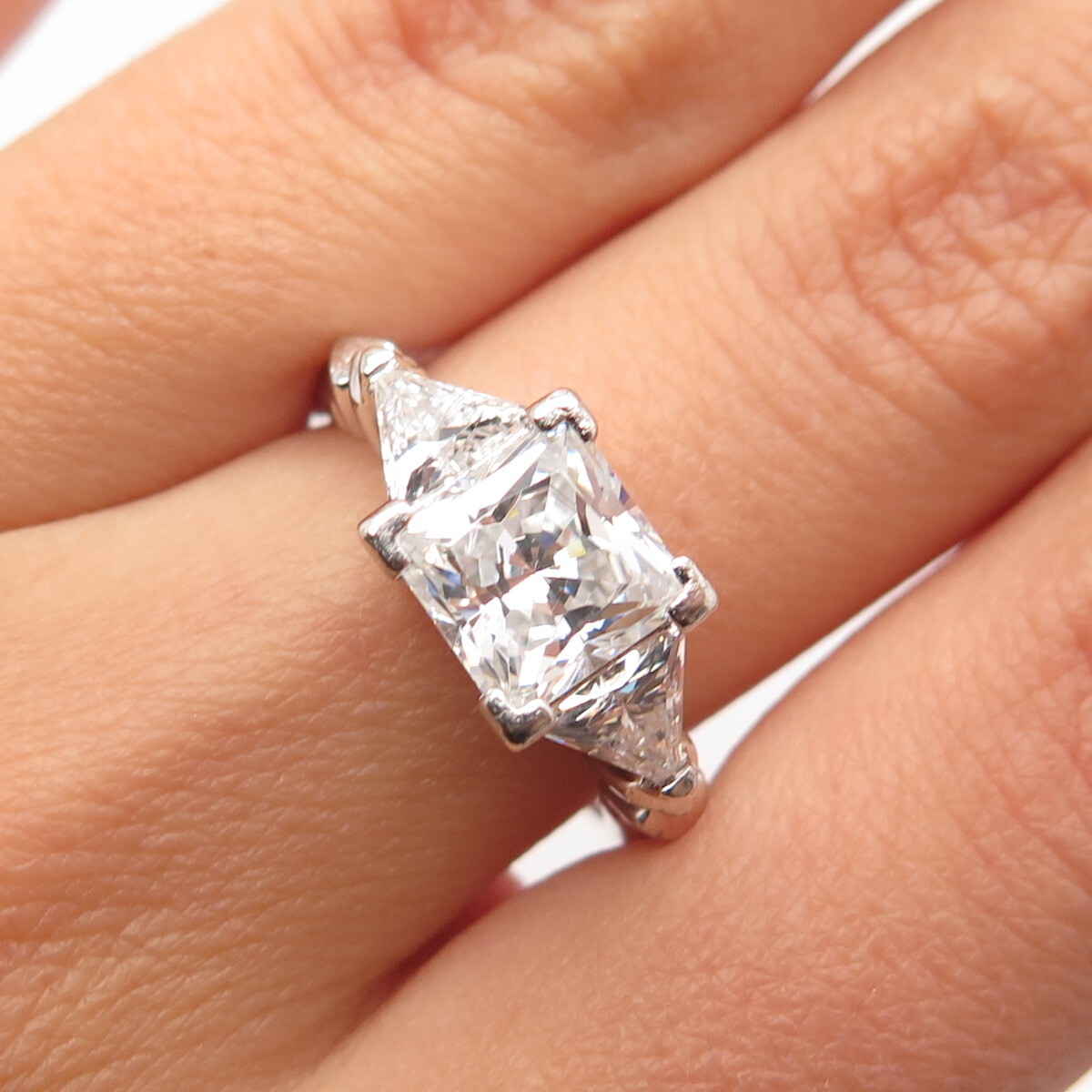 925 Sterling Silver Ross Simons PrincessCut C Z Ring… Gem