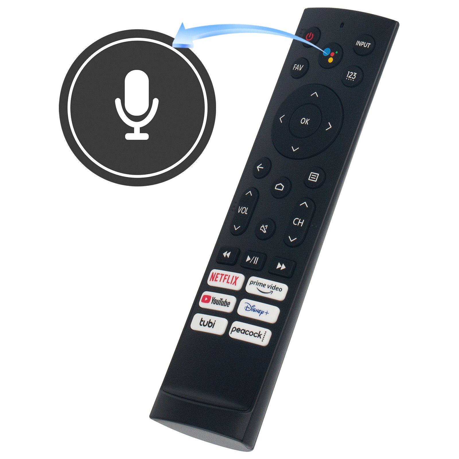 New Voice Remote fit for Hisense Google TV A6H 50A6H 55A6H 55U6H 65U6H