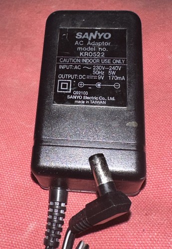 SANYO KR0522 | AC Adaptor 9v 170mA Power Supply | Free AU Postage - Bild 2 von 2