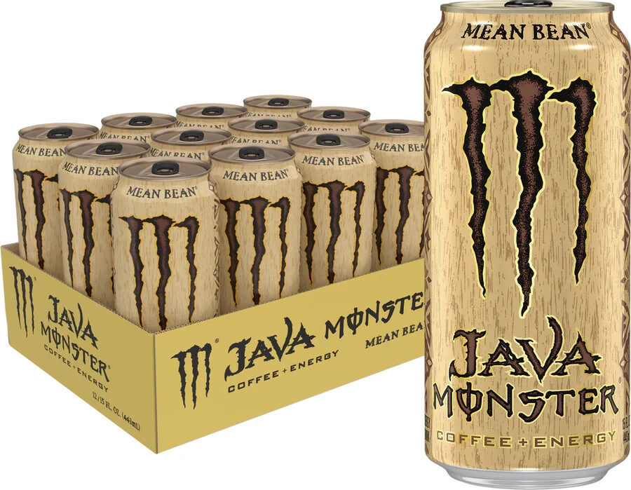 Monster Java Mean Bean Coffee & Energy Drink Cans 444ml - Pack of