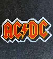 AC/DC Iconic 70s Classic Rock Band Sticker Red Yellow New for Laptops etc New!