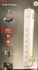 7-Outlet Pro Surge Protector Power Strip with 25-Foot Cord (White)