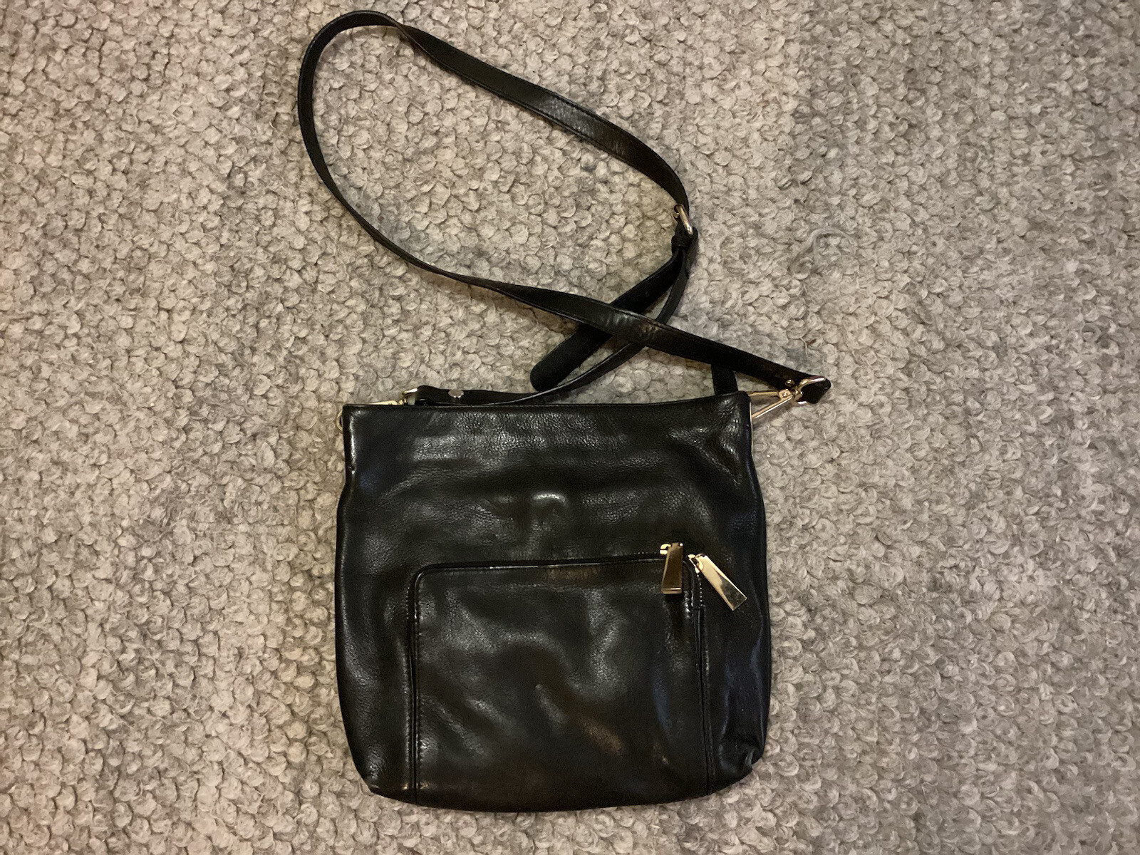 Black Leather SPORTSCRAFT cross Body Shoulder Bag eBay