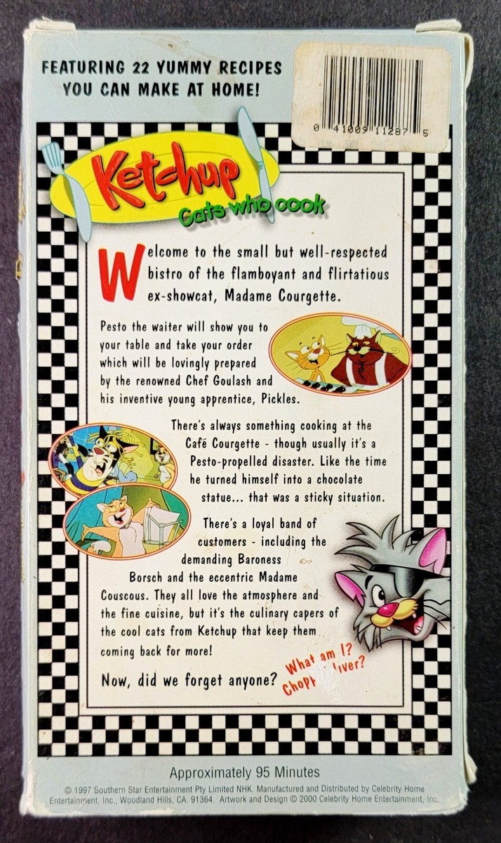 Ketchup Cafe - Cats Who Cook (VHS, 1997) Just for Kids Home Video