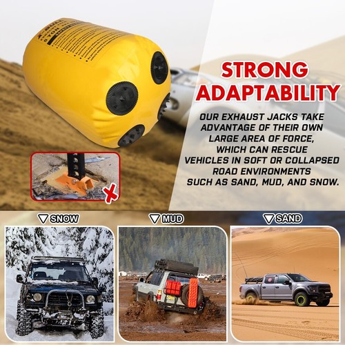 X-BULL Exhaust Jack With Recovery tracks Boards Gen2.0 Air Jack Rescue Kit Red - Picture 4 of 18