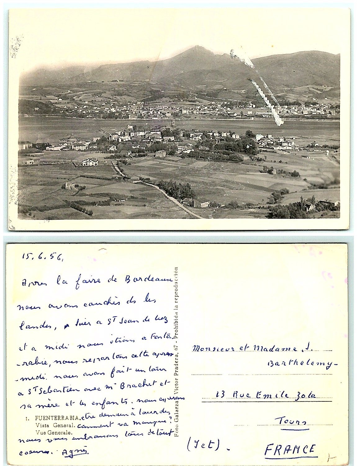 S01-2625, *FUENTERRABIA, GENERAL VIEW, *REAL PHOTO POSTCARD (RPPC)