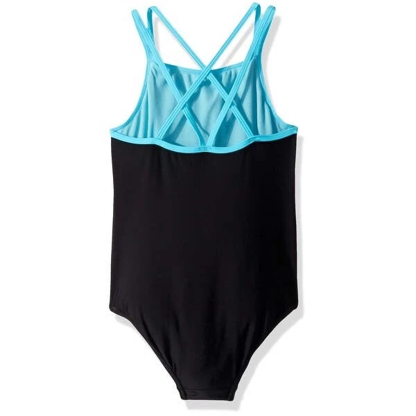 Speedo Kids Crossback One-Piece Girl&#039;s Swimsuit Azure Size 8 1214 | eBay