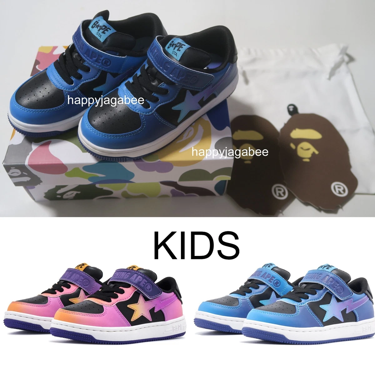 A BATHNIG APE BAPE KIDS BAPE STA 2 1J20391002 Blue Purple NEW