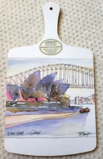 VTG NOS Jason Melamine Wall Hanging cutting board SYDNEY OPERA HOUSE PORTRAIT