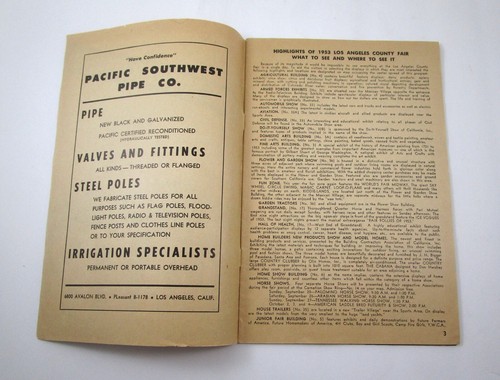 1953 Los Angeles County Fair Souvenir Program + Map of Fairgrounds 1953 - Picture 2 of 13