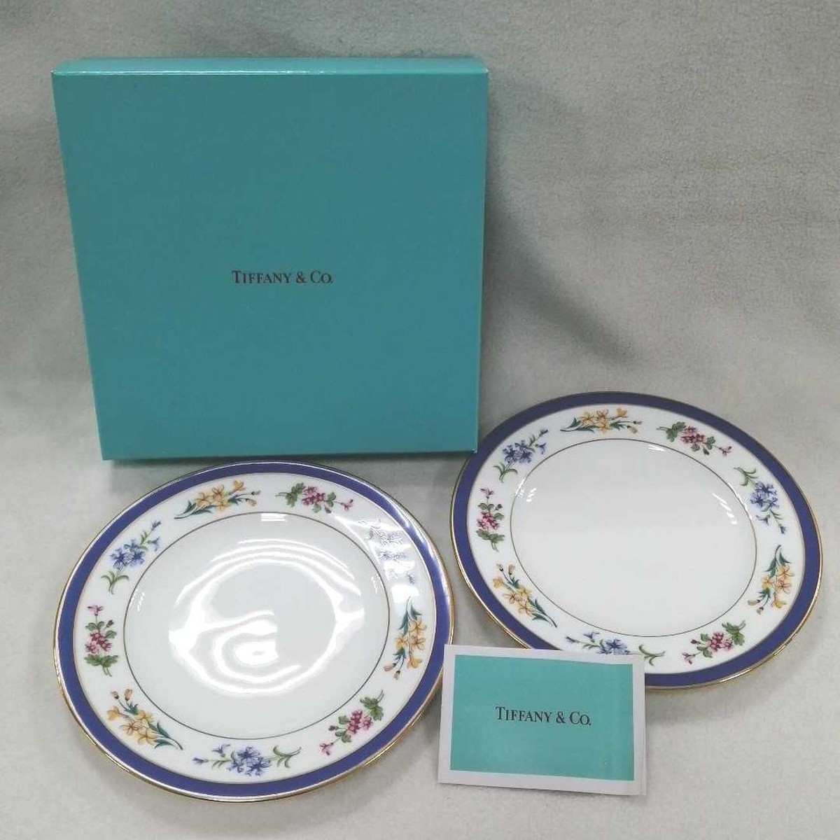 Tiffany & Co. ブルーリボンデザインプレート 2枚セット TIFFANY & Co. Tiffany Blue Ribbon Plate 2 plates Set Blue