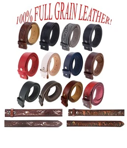 FULL GRAIN Genuine Leather Belt Strap without Buckle UNISEX BELT