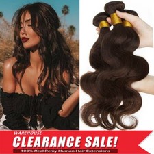 LONG 1-4Bundles Virgin Human Hair Extensions Weave Weft Brazilian Indian Maroon