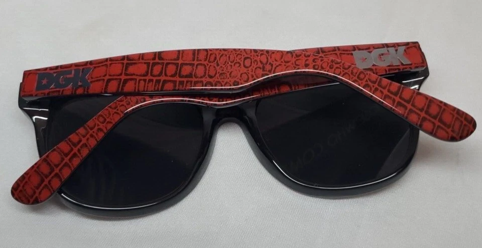 DGK Sunglasses 'Playa' Red Crocodile Pattern Shades - image 3 of 4