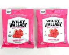 2x Bags Wiley Wallaby Soft & Chewy Watermelon Gourmet Licorice 4oz Fat Free!