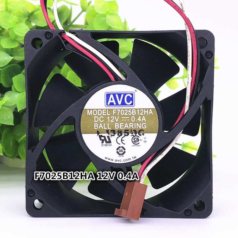 AVC F7025B12HA 12V 0.4A 7CM 7025 3-pin double ball chassis cooling fan
