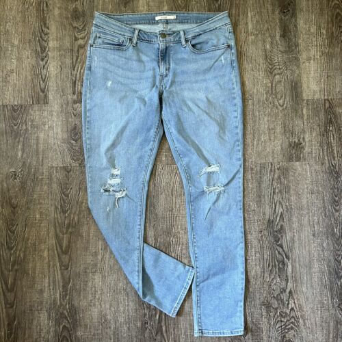 Levis 711 Skinny Jeans Stretch Distressed Size 32… - image 1