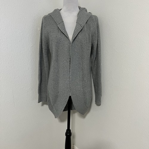 NWT No Boundaries Women’s Gray Large (11-13) Hooded Cocoon Cardigan Sweater