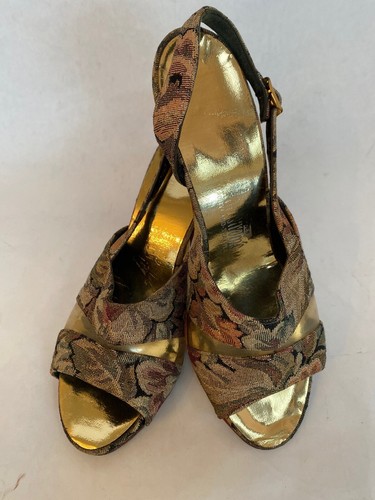 Vintage 50’s Nordstrom’s Floral Fabric Slingback Pumps Size 7 N - Bild 1 von 8