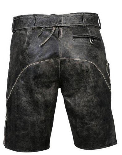 GERMAN BAVARIAN LEDERHOSEN MEN TRACHTEN WEAR SPLIT LEATHER OKTOBERFEST SHORTS - Picture 9 of 9