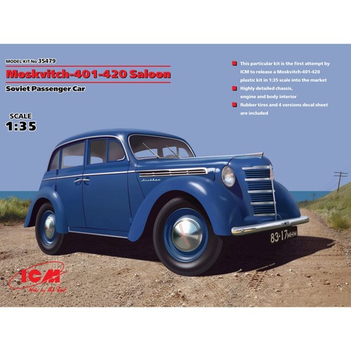 Moskvitch-401-420 SaloonSoviet Passenger Car ICM 35479 Scale 1:35 model kit - Picture 8 of 8