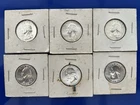 1964 quarters silver no mint mark Washington 90%silver lot of 6