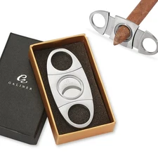 Galiner Cigar Cutter Pocket Double Blades Knife Cigar Scissors With Gift Box