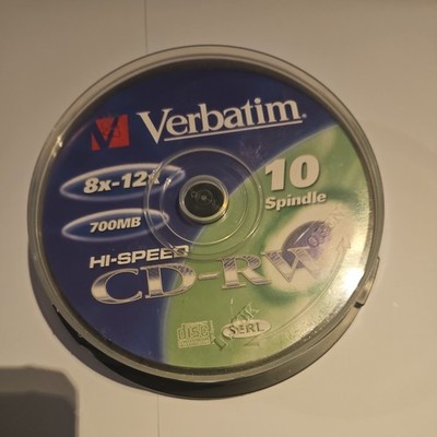 10 x Verbatim CD-RW 1x-2x wiederbeschreibbare Rohlinge CD RW High Ultra Brennspindel